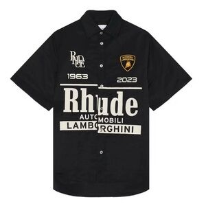 Rhude Automobili Lamborghini Black Men's Shirt